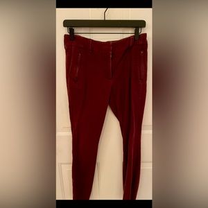 Loft Marissa Casual pants; burgundy chinos with zippered front pocket Sz 6. EUC